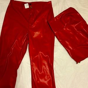 Sexy Red faux leather 2 piece set.